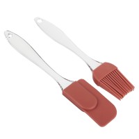 Кисточка силиконовая+лопатка силиконовая (набор для выпечки), 4 цвета